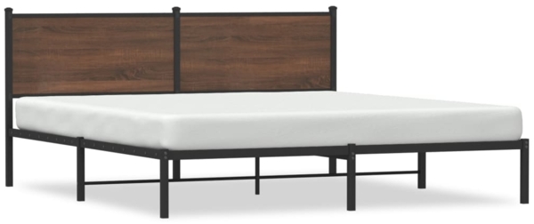 vidaXL Metallbett ohne Matratze Braun Eichen-Optik 183x213 cm 4007770