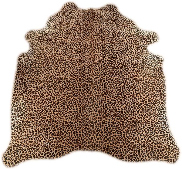 KUHFELL online & NOMAD Fellteppich KUHFELL TEPPICH STIERFELL MIT LEOPARDEN OPTIK ca. 210 x 190 cm