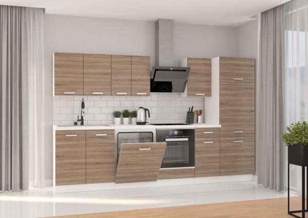 Küche 'Dave XL 300 cm' Küchenzeile, Sonoma Eiche/ Trüffel, 85 x 60 x 300 cm Bild 8