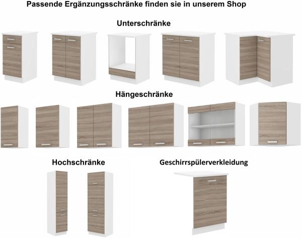 Küche 'Dave XL 300 cm' Küchenzeile, Sonoma Eiche/ Trüffel, 85 x 60 x 300 cm Bild 7