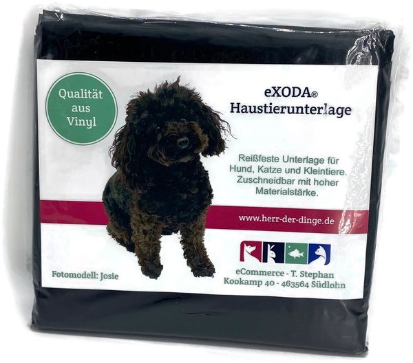 eXODA Tierbett Haustier Unterlage für Hunde und Katzen 200x230 abwaschbar Schwarz