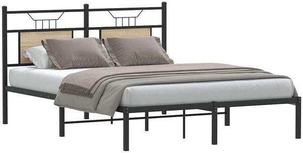 vidaXL Bettgestell ohne Matratze Sonoma-Eiche 140x200 cm Holzwerkstoff 4106793 Bild 3