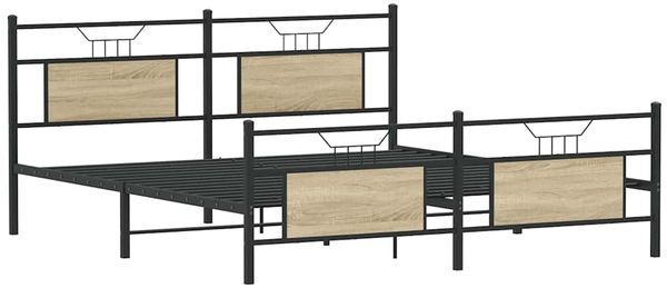 vidaXL Bettgestell ohne Matratze Sonoma-Eiche 140x200 cm Holzwerkstoff 4106793 Bild 5