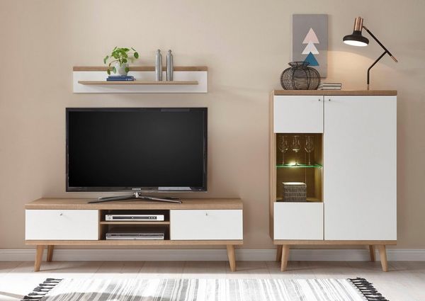 Home affaire Wohnwand Merle, (Set, 3-St), mit besonderer Rahmenoptik