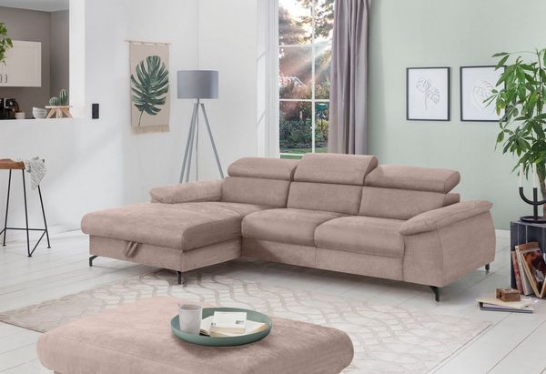 COTTA Ecksofa Kitty L-Form, mit Kopfteilverstellung, wahlweise mit Bettfunktion & Bettkasten