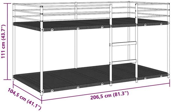 vidaXL Etagenbett ohne Matratze Weiß 100x200 cm Stahl 4019886 Bild 10