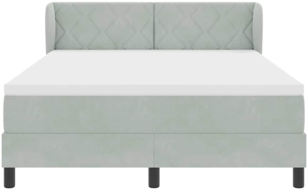 vidaXL Boxspringbett mit Matratze Hellgrau 140 x 200 cm Samt 3340442 Bild 6