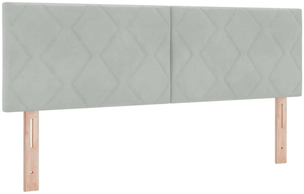 vidaXL Boxspringbett mit Matratze Hellgrau 140 x 200 cm Samt 3340442 Bild 4