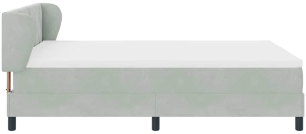 vidaXL Boxspringbett mit Matratze Hellgrau 140 x 200 cm Samt 3340442 Bild 7