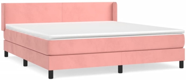 vidaXL Boxspringbett mit Matratze Rosa 160x200 cm Samt 3130852