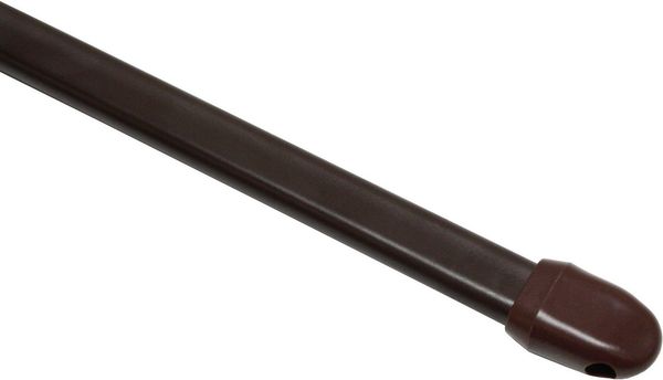 GARDINIA Vitragestange flachoval, Ausziehbar, Gardinenstange, Metall/Kunststoff, Braun, 40-65 cm, 2 Stück