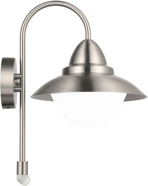 Eglo 87105 Aussenleuchte Wandleuchte SIDNEY edelstahl, E27 max. 1X40W mit Sensor