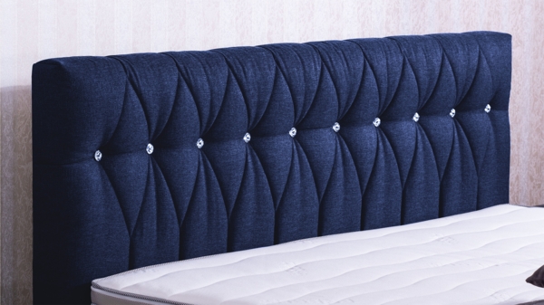 Meisterbetten Boxspringbett Cool 180x220 in WT-Dunkel Blau, Matratzenbezug Nano, Komfortschaum-Topper Bild 4