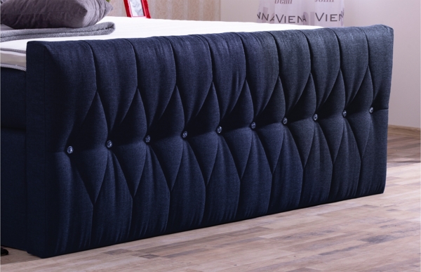 Meisterbetten Boxspringbett Cool 180x220 in WT-Dunkel Blau, Matratzenbezug Nano, Komfortschaum-Topper Bild 5