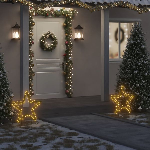 vidaXL Weihnachtsstern mit Erdspießen und 80 LEDs 60 cm 357725