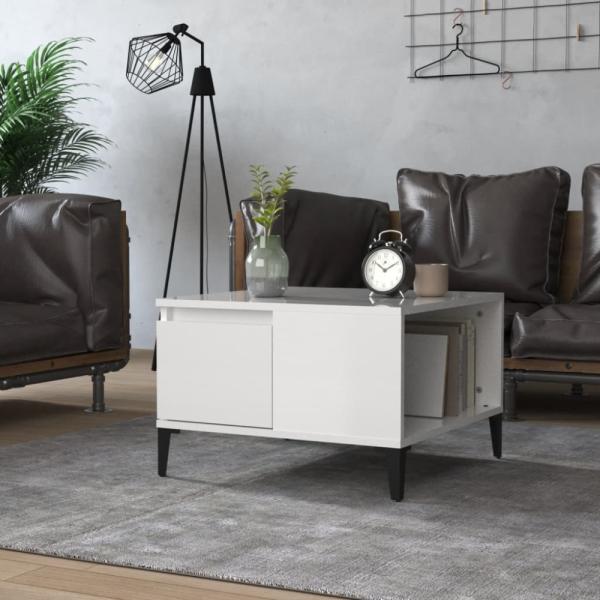 vidaXL Couchtisch Hochglanz-Weiß 55x55x36,5 cm Holzwerkstoff 821086