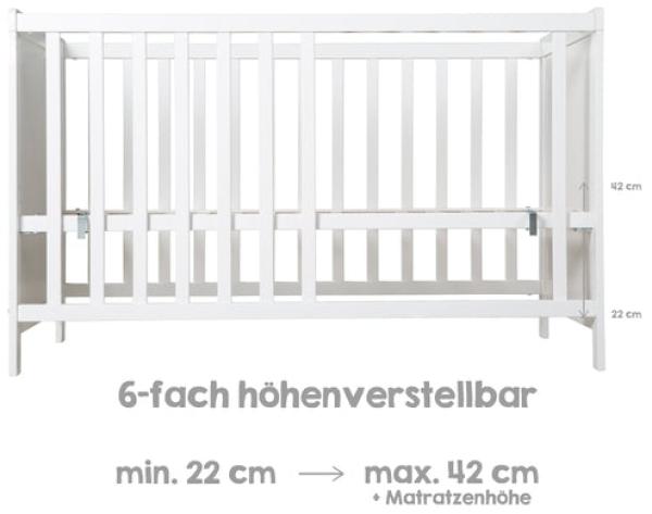 roba Möbelset 'roba Style' - Wickeltisch + 2in1 Baby- & Beistellbett - Weiß Bild 12
