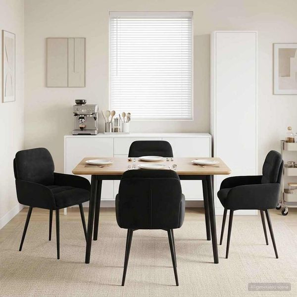 vidaXL Esszimmerstühle 4 pcs Samt (V) Schwarz 59 x 59,5 x 90 cm 3428242