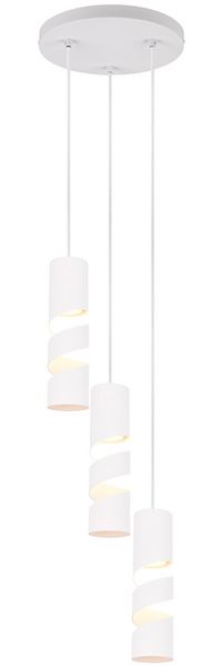Moderne Cluster Pendelleuchte STREAM 3-flammig aus Metall in Weiß, Ø 28cm Bild 2