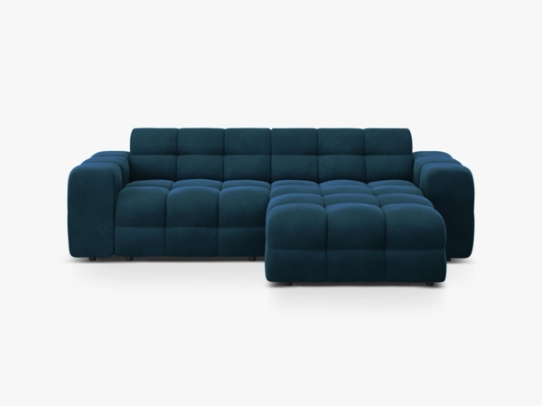 Micadoni Ecksofa Kendal 4-Sitzer Rechts Samt Magic Velvet Marineblau