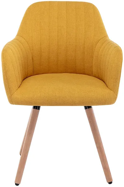 Vente-unique - ELEANA Stuhl Stoff Gelb - B 58 cm x H 85 cm x L 56 cm