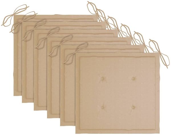 vidaXL Gartenstühle 6 Stk. mit Beigen Kissen Massivholz Teak 3073034 Bild 5