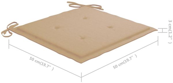vidaXL Gartenstühle 6 Stk. mit Beigen Kissen Massivholz Teak 3073034 Bild 10