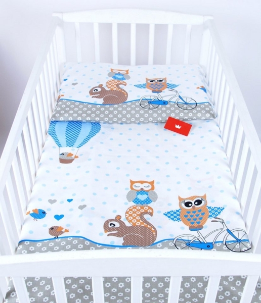 BabyLux Babybettwäsche BABYLUX Kinderbettwäsche 2 Tlg. 90 x 120 cm Bettwäsche Bettbezug Kind, 53. Eule Blau Bild 4