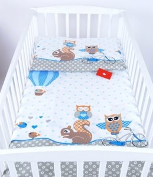 BabyLux Babybettwäsche BABYLUX Kinderbettwäsche 2 Tlg. 90 x 120 cm Bettwäsche Bettbezug Kind, 53. Eule Blau Bild 5