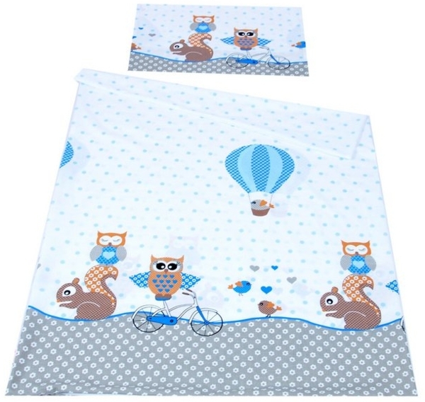 BabyLux Babybettwäsche BABYLUX Kinderbettwäsche 2 Tlg. 90 x 120 cm Bettwäsche Bettbezug Kind, 53. Eule Blau Bild 3