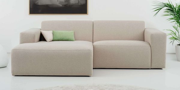 OTTO home Ecksofa Koa, 228 cm, L-Form, Modulsofa in Cord, Chenille, Struktur, Webstoff, Designsofa, weicher Lounge-Sitzkomfort, Welleunterfederung, bodentief