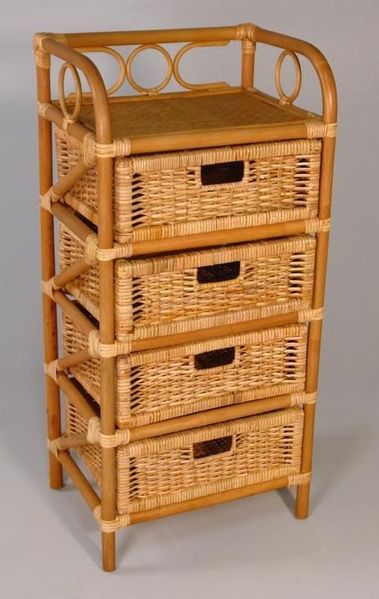 Rattanregal Regal echt Rattan honigfarben - (3587)