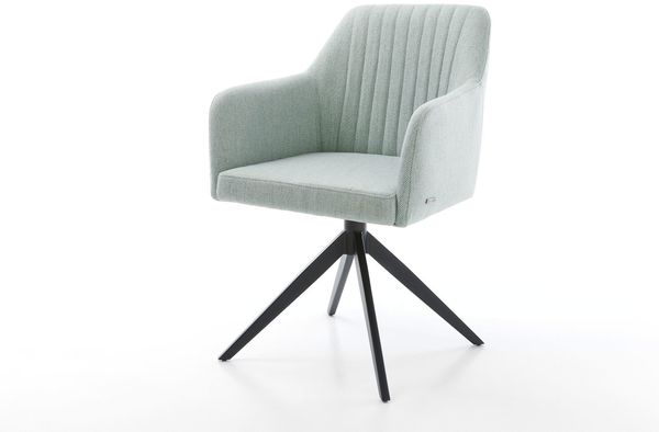Drehstuhl Greg-Flex Stripes Mint Kreuzgestell breit Schwarz 360° drehbar