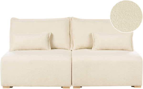 Modulsofa 3-Sitzer NERBO Bouclé Cremeweiß