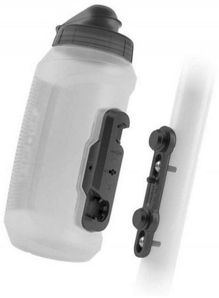 Fidlock TWIST bottle 750 compact + bike base – 750 ml Fahrrad Trinkflasche mit magnet-mechanischem Flaschenhaltersystem, inkl. Halterung, BPA-frei & spülmaschinengeeignet, Farbe Smoke