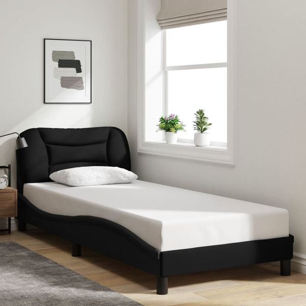 vidaXL Bettgestell ohne Matratze "Hvar" Schwarz 80x200 cm Stoff 3207732