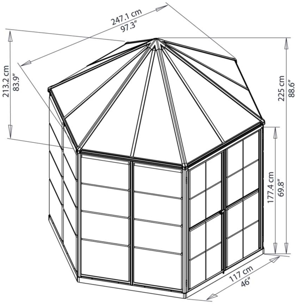 Palram - Canopia Aluminium Gewächshaus Oasis Set | Bild 6