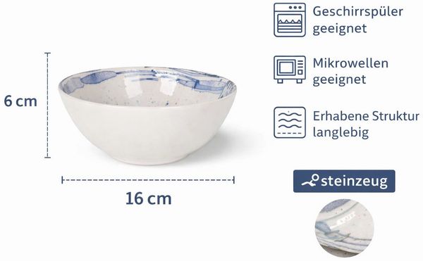WestCraft Speiseteller Teller im mediterranen Design mit Sardinen-Motiv 2.0, Maritime Teller, (4 St), 4er Set, hochwertig und robust - langlebig und vielseitig einsetzbar Bild 3