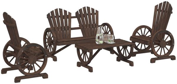 vidaXL 4-tlg. Garten-Lounge-Set Massivholz Tanne 3207126