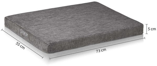 ONVAYA® Hundebett | Größe M | 73 x 55 x 5 cm | 95 Grad waschbar | orthopädisch | grau | wasserdicht | Hundekissen | Liegekissen | Schlafplatz | Tierbett | Ruheplatz | Hundematte | Hundematratze
