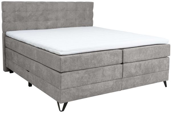 Home affaire Boxspringbett Ilona, Doppelbett, Polsterbett, Federkernbett, Komforbett, 160, 180 cm, inkl. Topper, zwei Bettkästen, Taschen-Federkernmatratze, Härtegrad 3