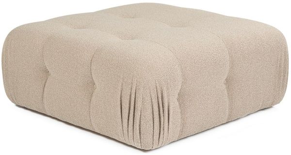 Stylish Pouffe with Beech Wood Frame, Peach 100% Polyester Fabric, 100 x 100 x 45 cm | 28 DNS Foam for Comfort | Modern Sofa System with Shifting Mechanism