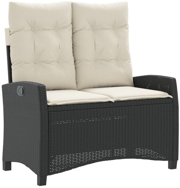 vidaXL 2-tlg. Garten-Essgruppe mit Kissen Schwarz Poly Rattan 3277379 Bild 3