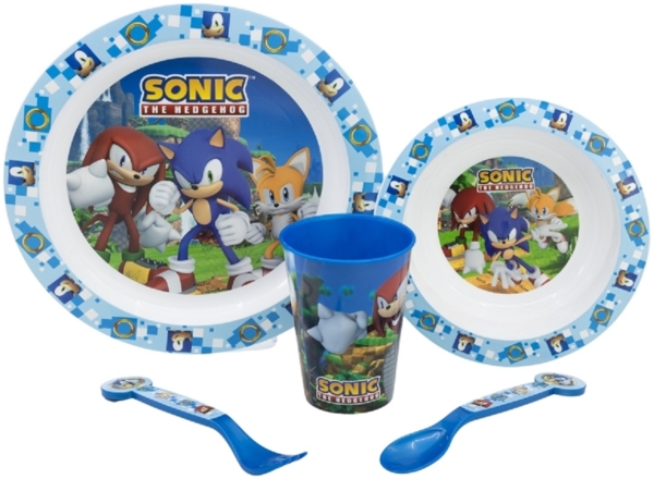 Sonic Teller-Set – Mikrowellengeeignet 5-teiliges Kindergeschirr mit rutschfestem Boden