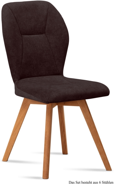 Esszimmerstuhl (6er-Set) Donia 51 x 92 x 60 Eiche geölt/Espresso