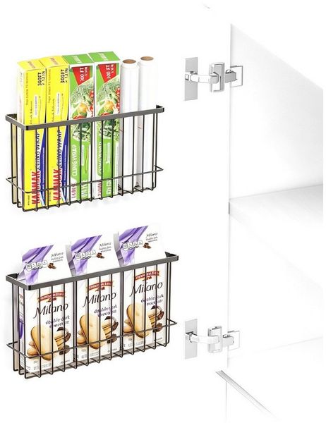 Refined Living Küchenorganizer-Set 2 tlg Küchenschrank Organizer, Ablageregal, Gewürzregal Selbstklebend, (mit Haken, Küchen- und Duschregal-Set Duschkorb Badregal Duschablage, 2-tlg, Ohne Bohren Spülbeckenorganizer Küchenschranktür-Aufbewahrungsbox), ...