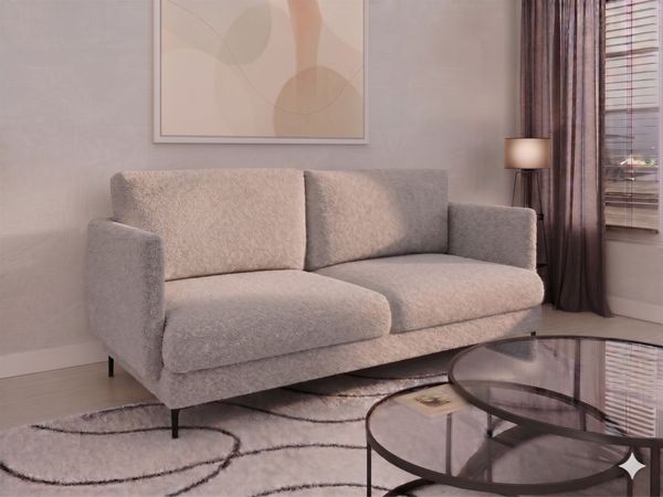 Sofa Designersofa HELMER 3-Sitzer Stoff Baloo Grau