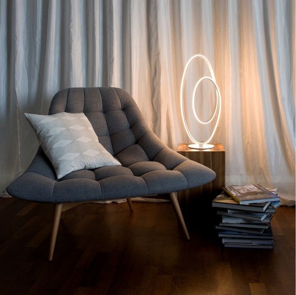 LED Tischleuchte weiß Näve Odrive 1760lm mit Drehdimmer