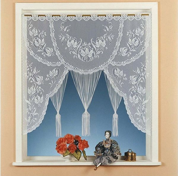 Weckbrodt Scheibengardine Konstanz-A (1 St), Stangendurchzug, halbtransparent, Jacquard, Fadengardine, Jacquard, floral, geblümt, Store