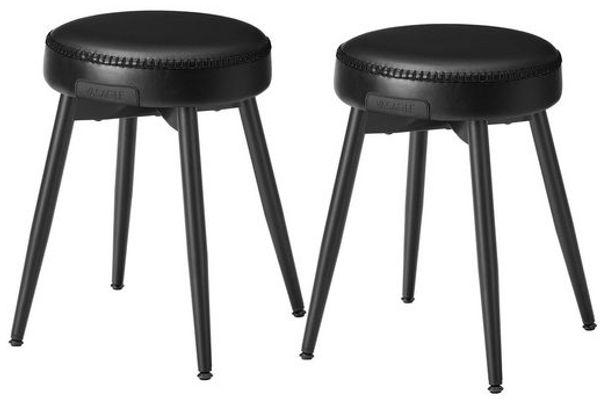 Vasagle Esszimmerstühle (2 St), Sitzhocker, EKHO Series, Kunstleder, 48,2 cm hoch, tintenschwarz